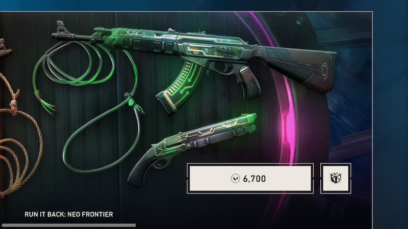The Run It Back Neo Frontier bundle in Valorant