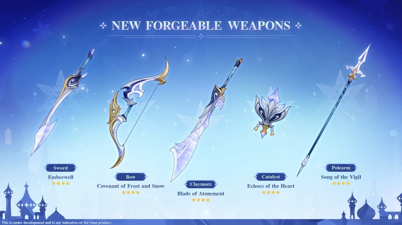 craftable weapons