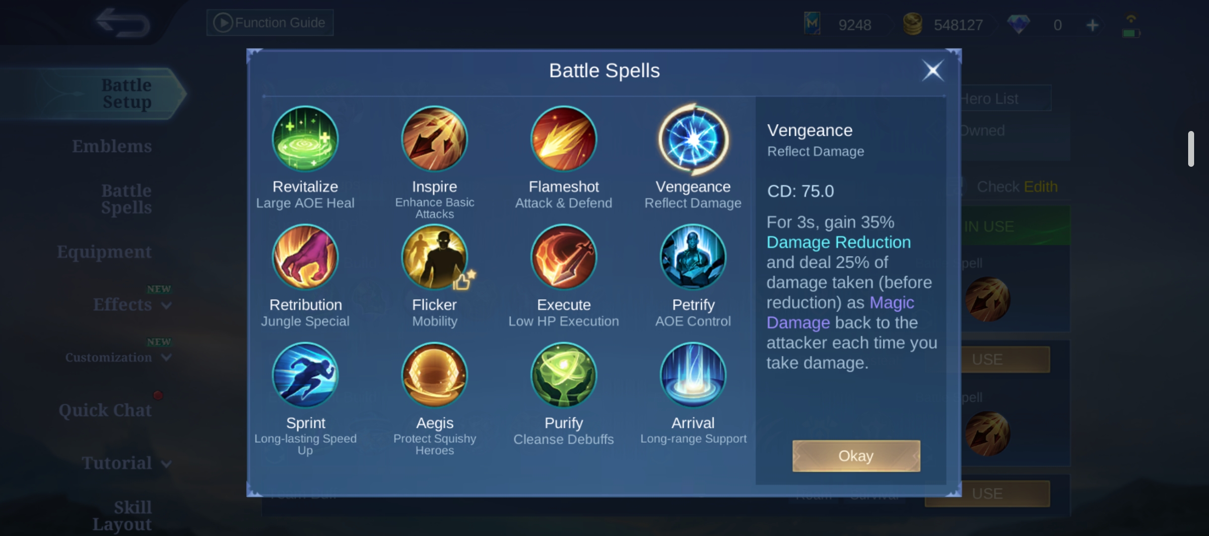Best Battle Spells / Vengeance (Anti-Dive / Brawling)