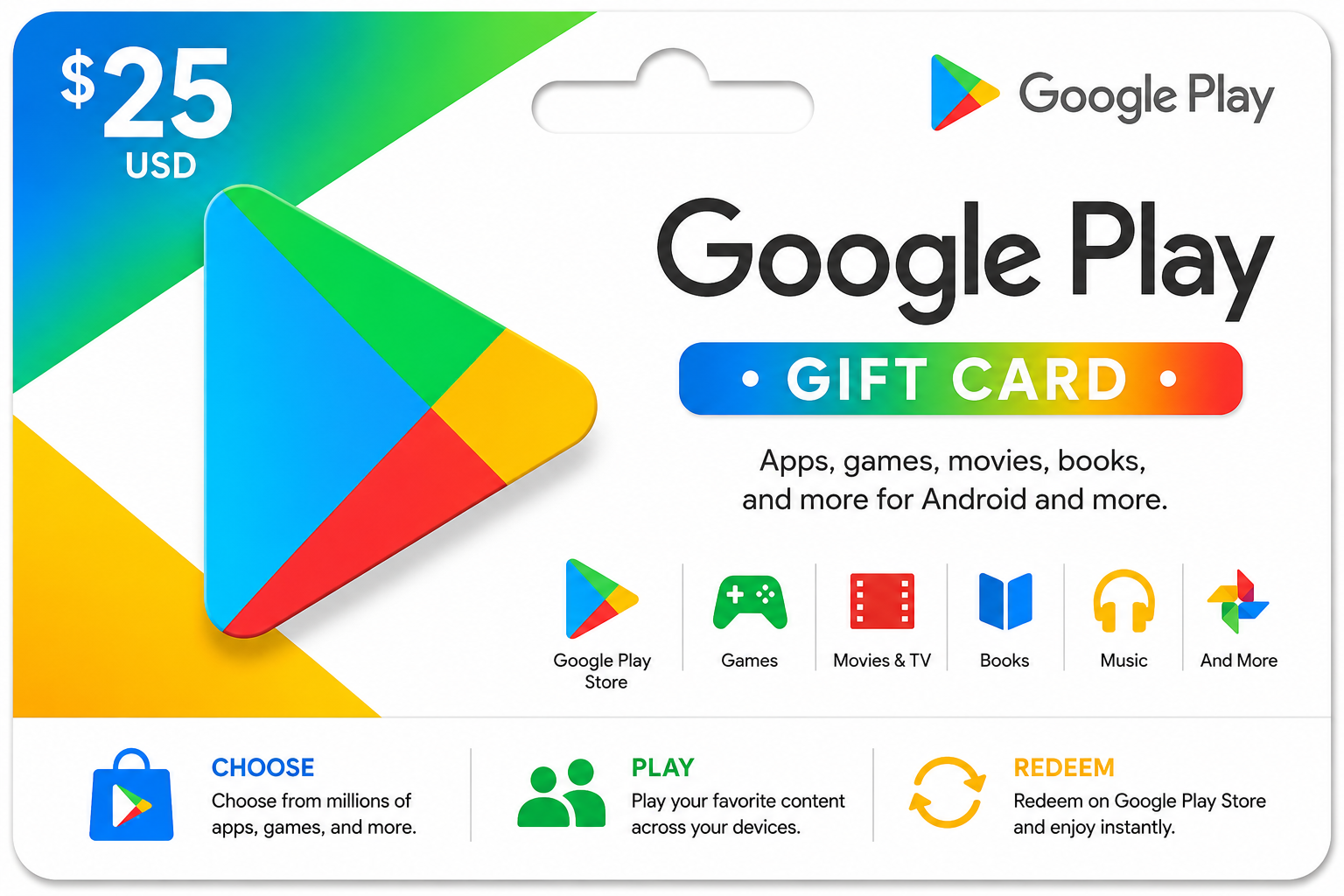 Google Play Gift Card - Best for Android Users