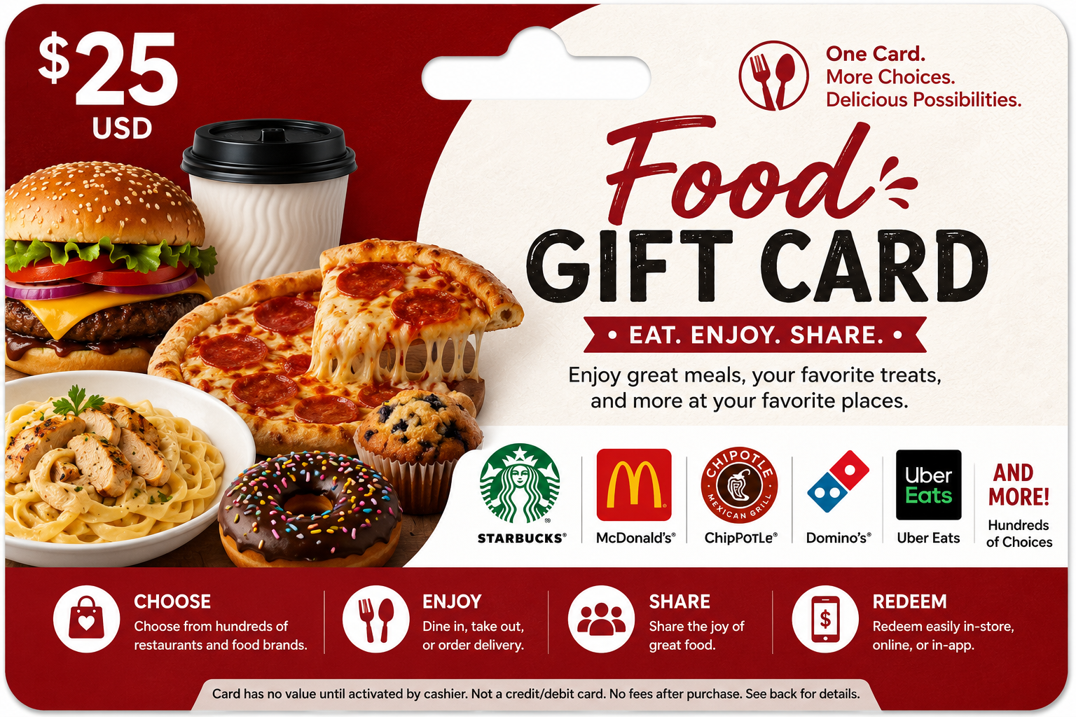Food Gift Cards - Best Non-Gaming Choice