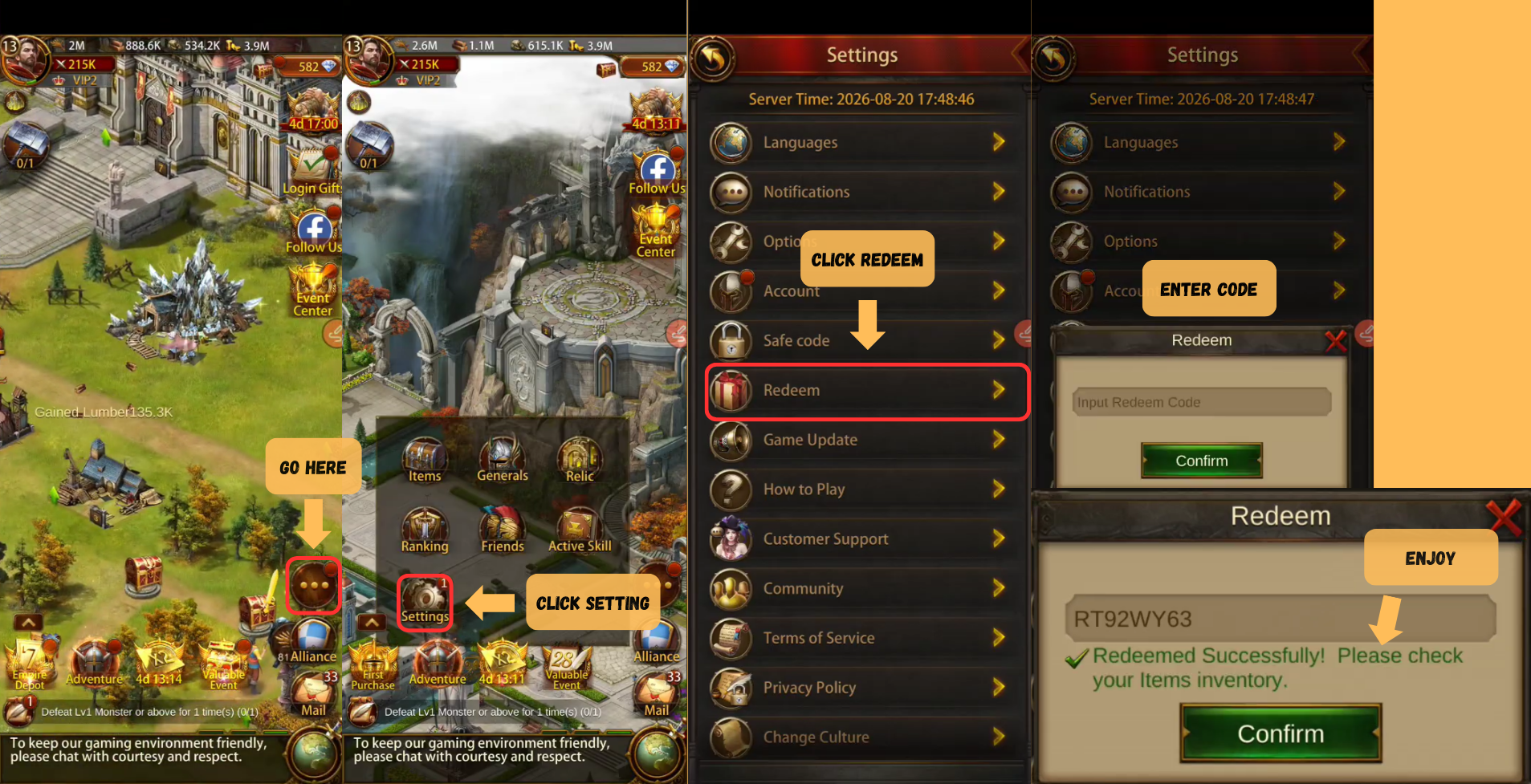 Fresh Evony: The King's Return Codes September 2026