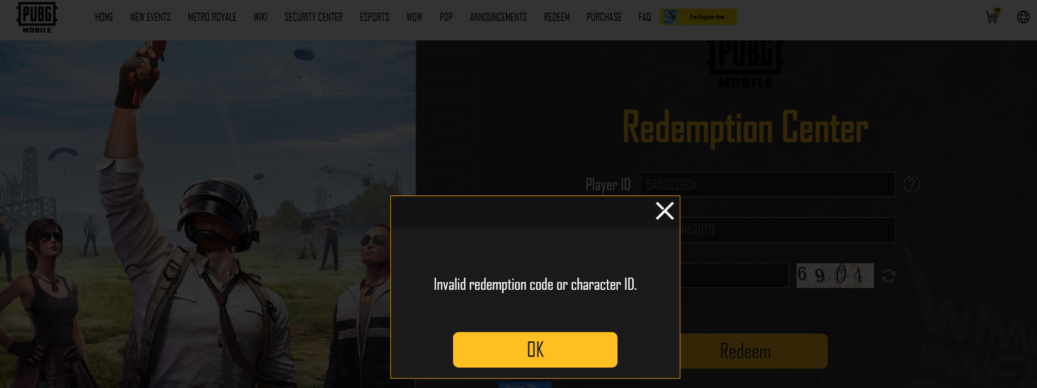 Redeem Code Not Working