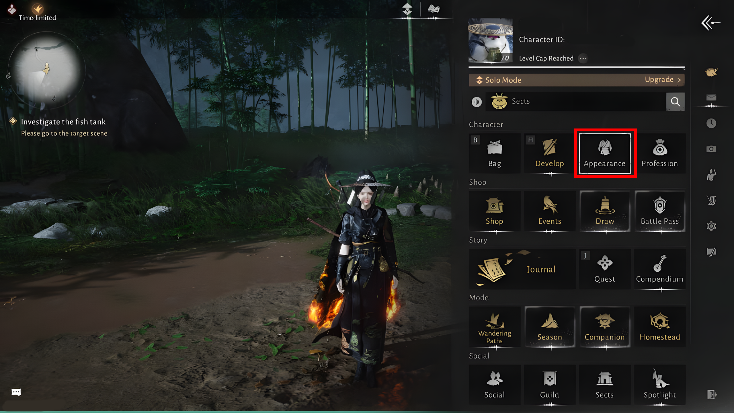 Selecting the Appearance in the Menu
