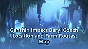 Карта местонахождения и маршрутов сбора Берилловая ракушка в Genshin Impact